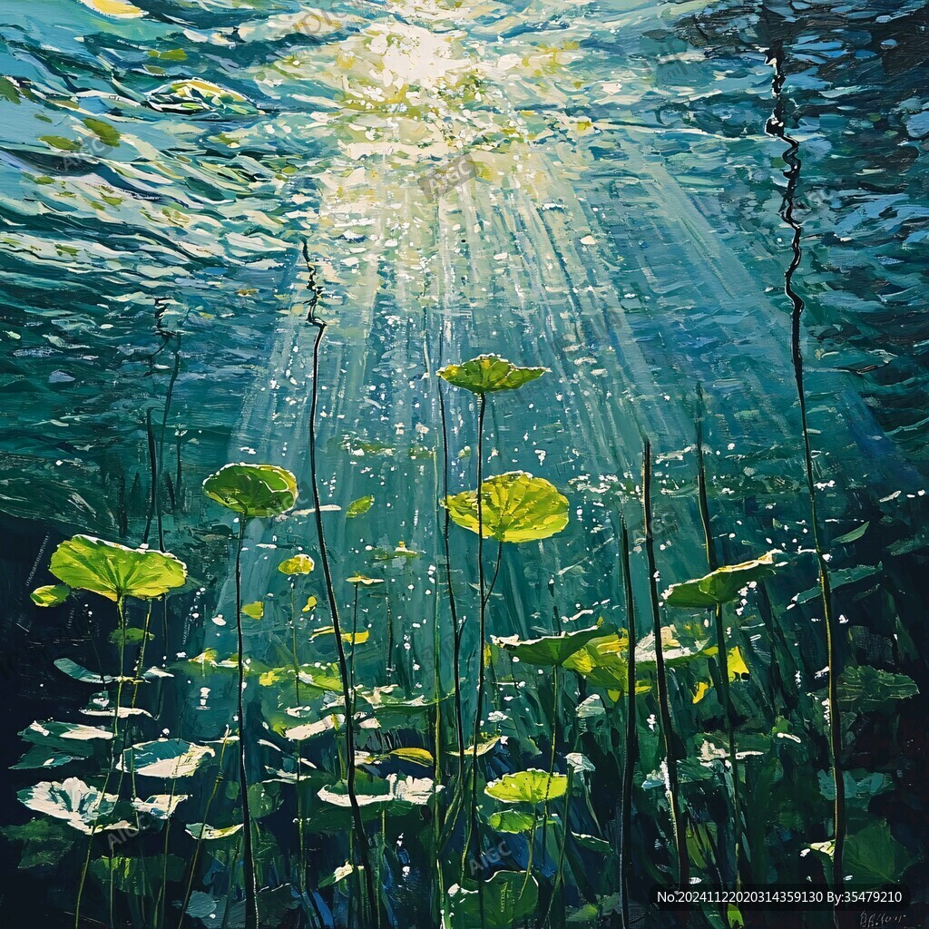 池塘水生植物海洋
