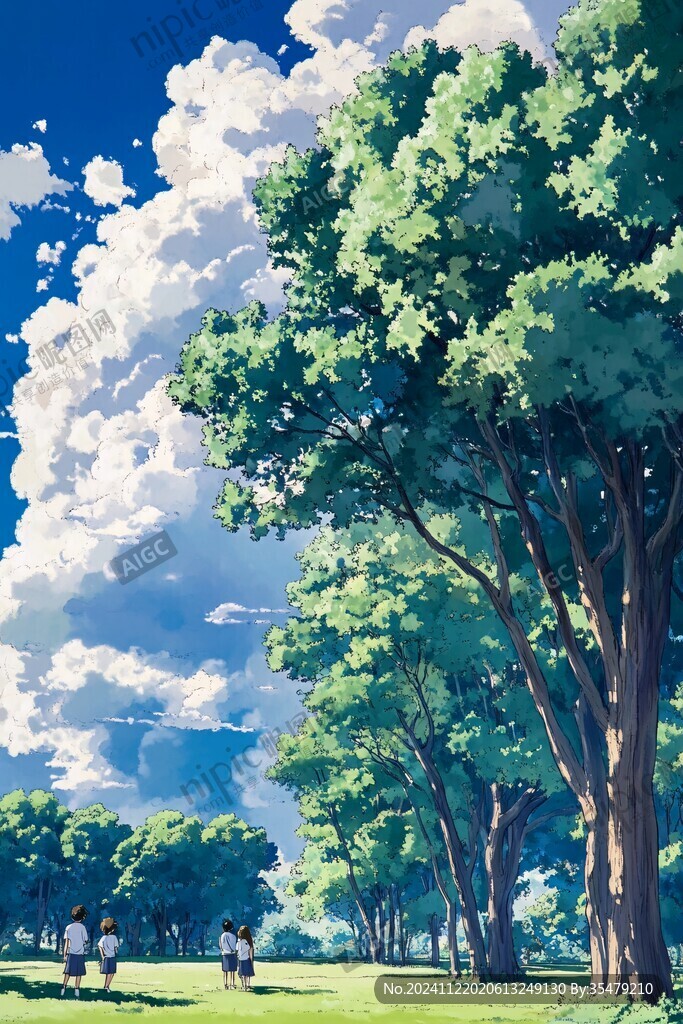 夏天大樹乘涼