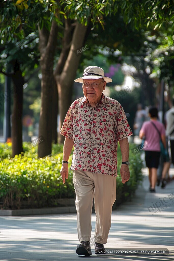 大爺散步