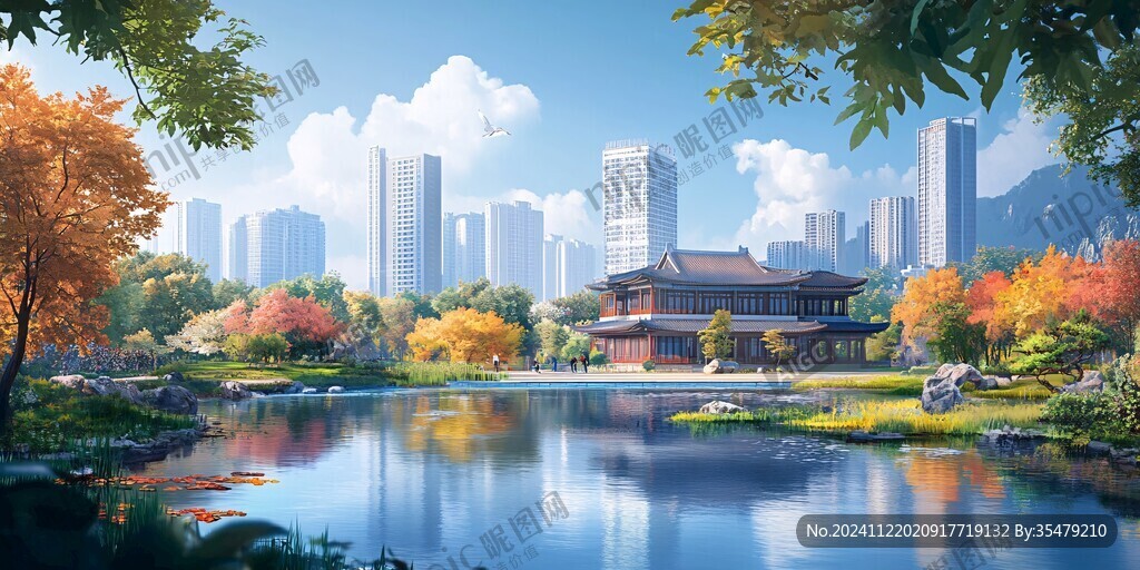 城市豪宅山水意境