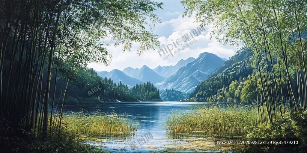 竹海風(fēng)景畫