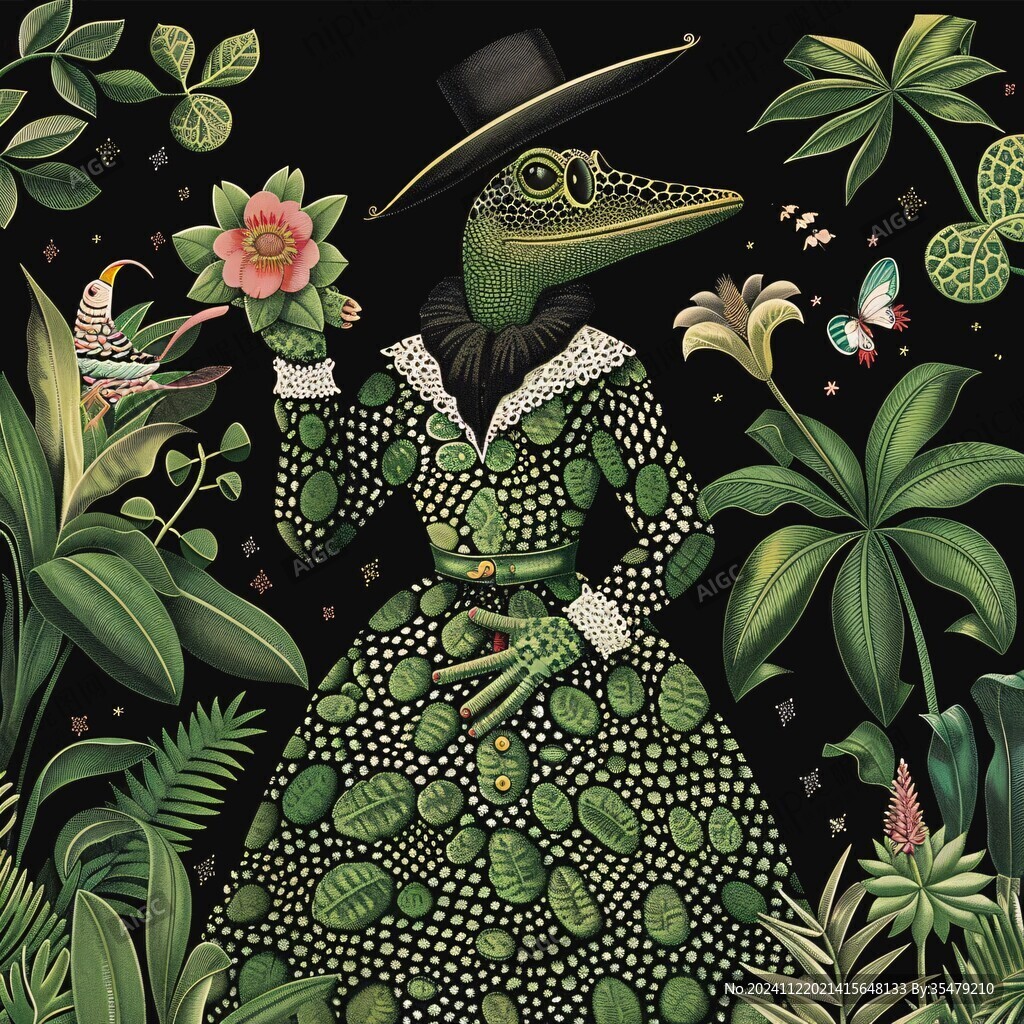 卡通動物青蛙王子插畫