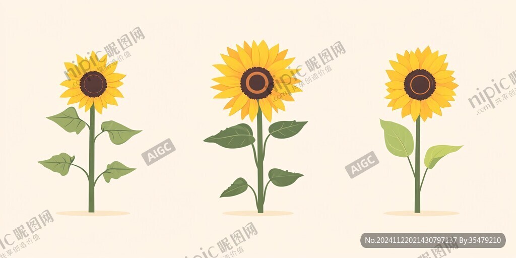 卡通向日葵鮮花