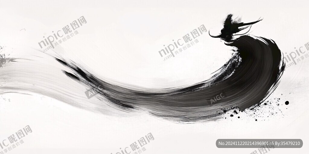 大氣飄逸靈動(dòng)水墨線(xiàn)條