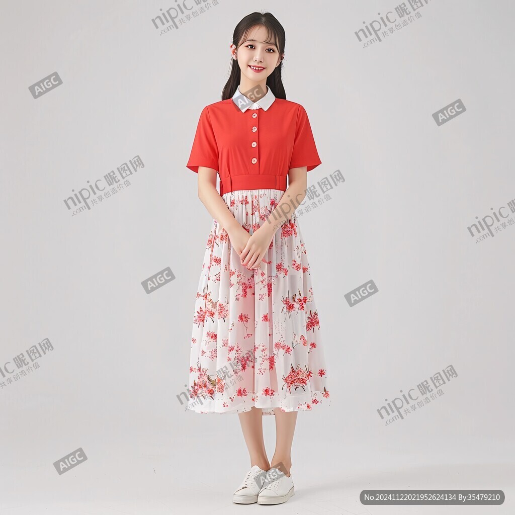 米底女裙紅花