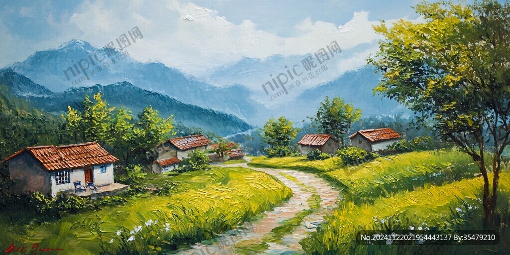 鄉(xiāng)村風(fēng)景油畫