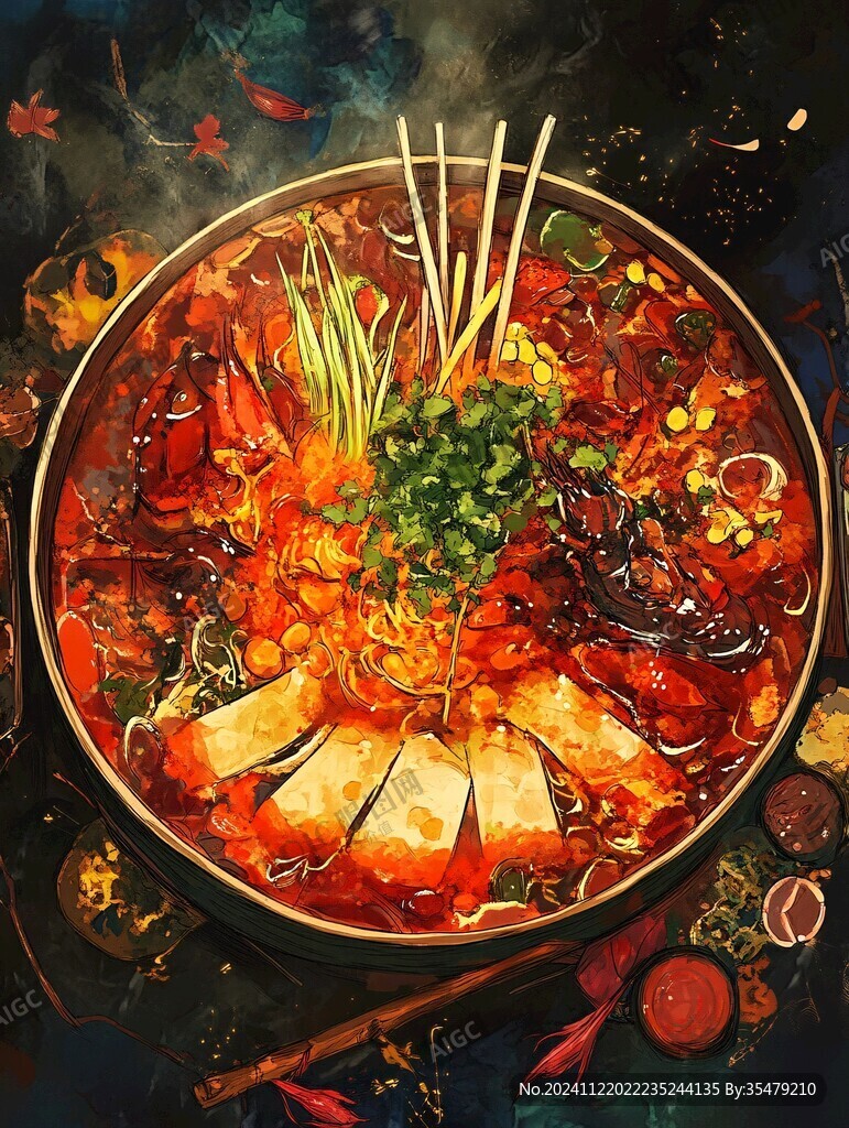 毛血旺插畫