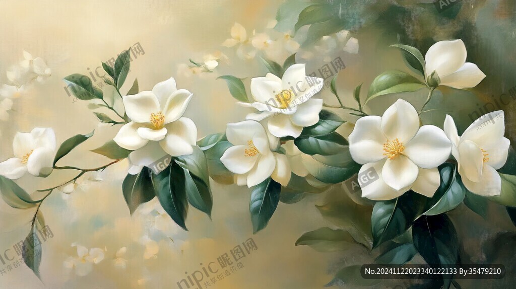 茉莉花插畫