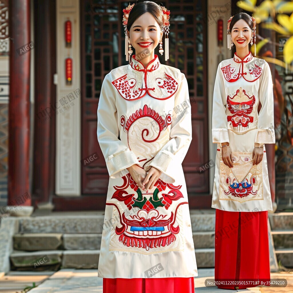 刺繡女上轎衣
