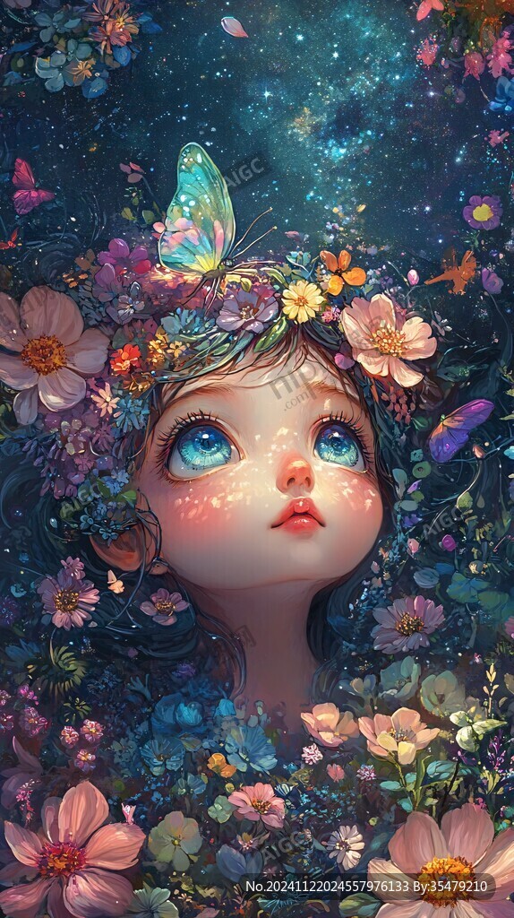 插畫夢(mèng)幻女孩