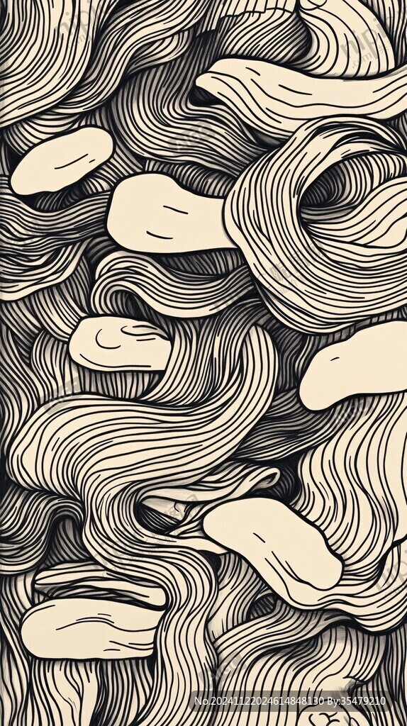 烏冬面包裝插畫
