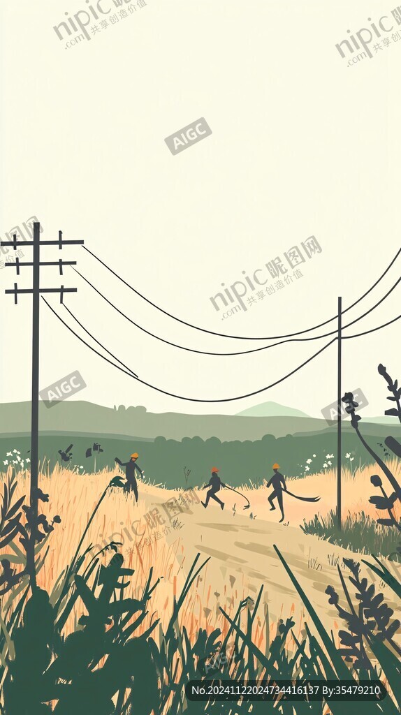 農業插畫水稻插畫