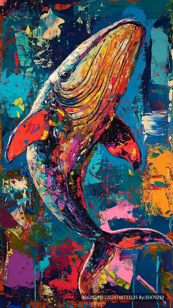 抽像藝術彩色魚裝飾畫