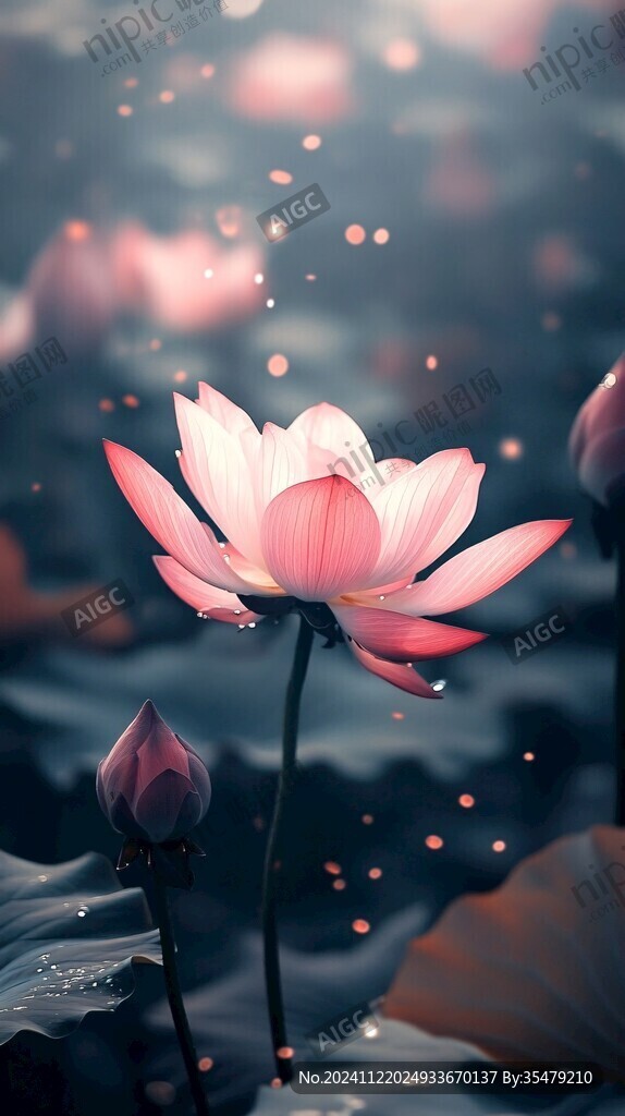 暗色調荷花