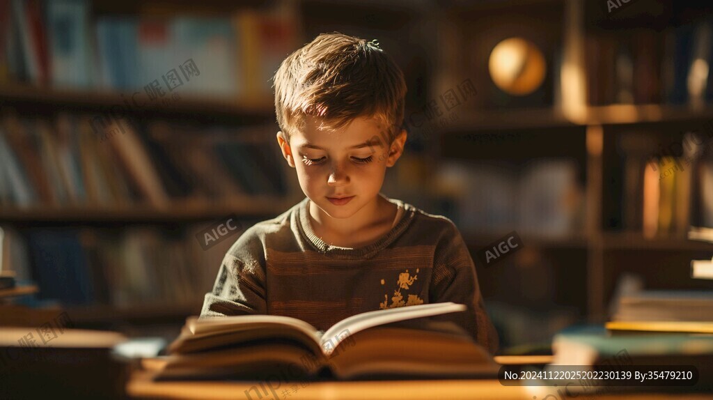 書店看書的男孩