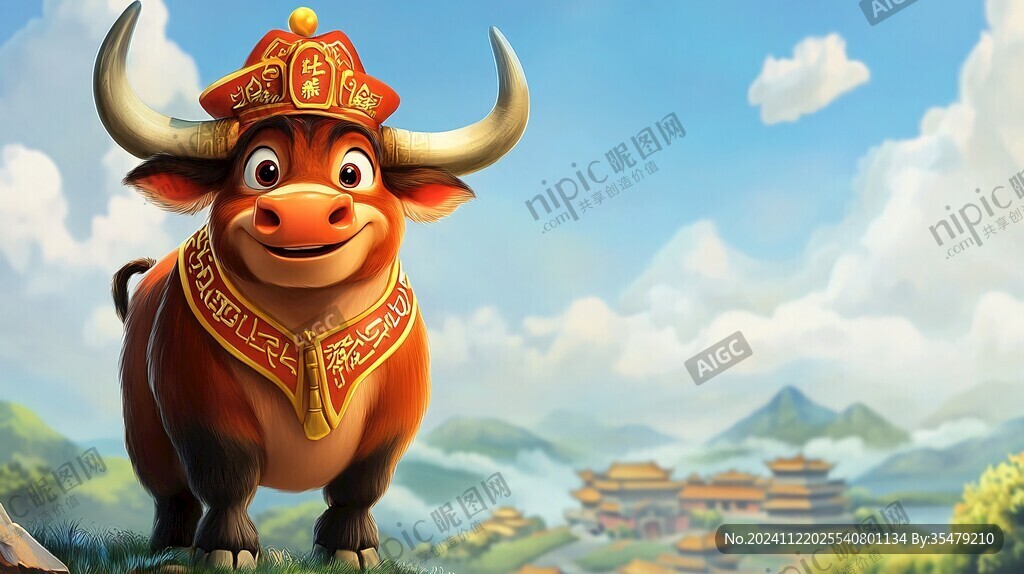 卡通牛文創(chuàng)插圖