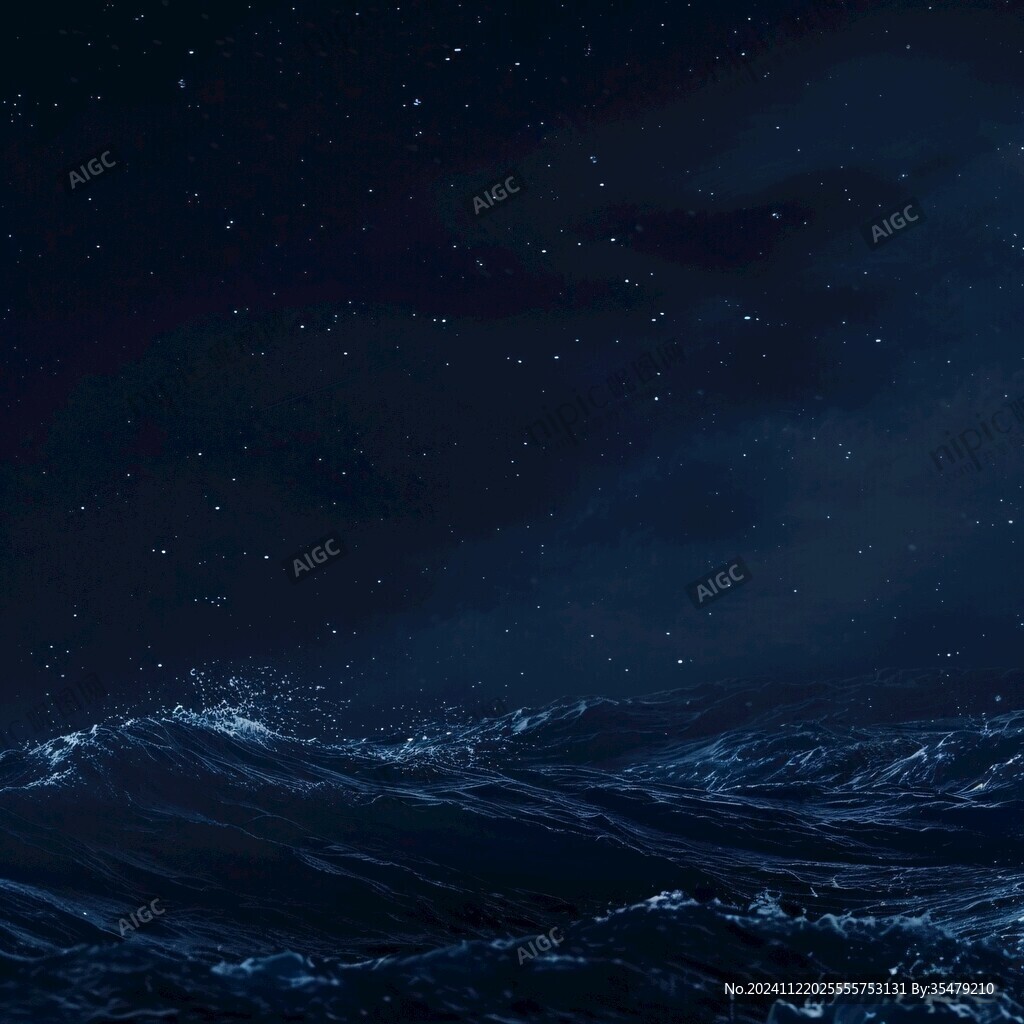 深藍(lán)色唯美星空