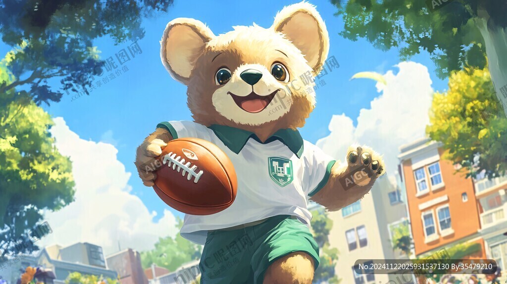 踢球的小熊