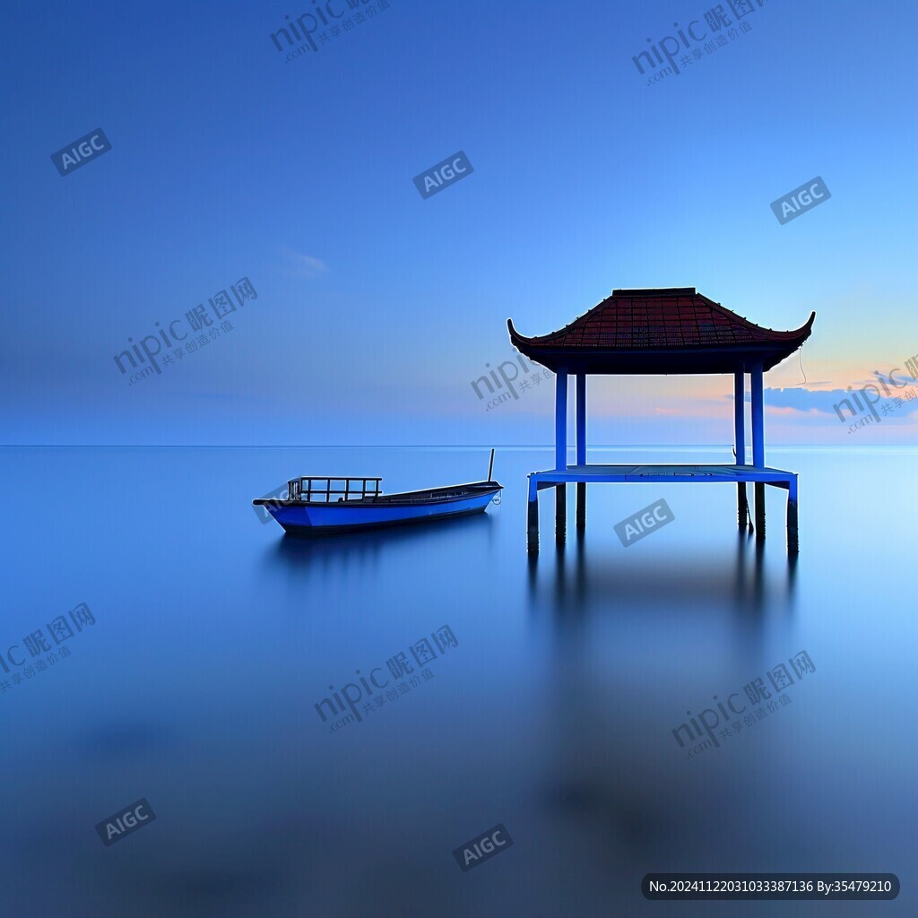 海上涼亭黃昏