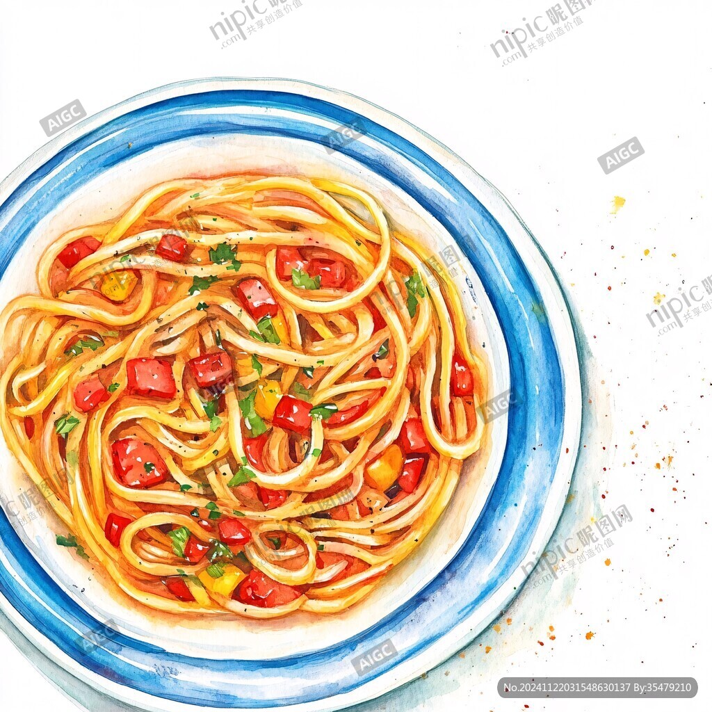 涼拌米線插畫(huà)