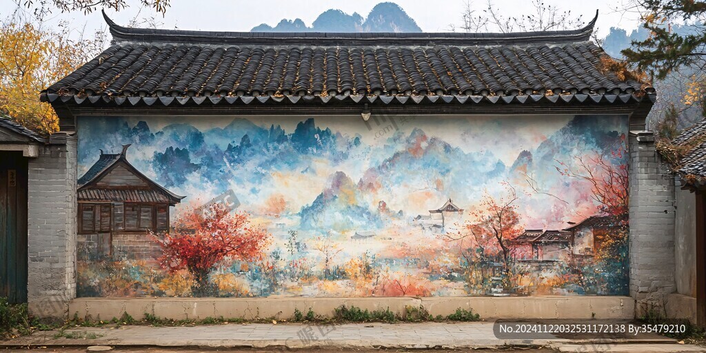 秋景墻畫(huà)