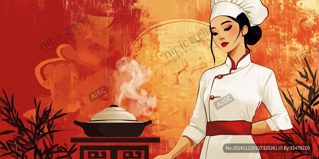 旗袍美女廚師