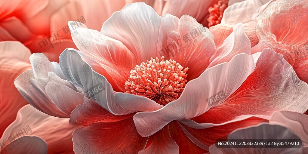 3d立體花卉牡丹