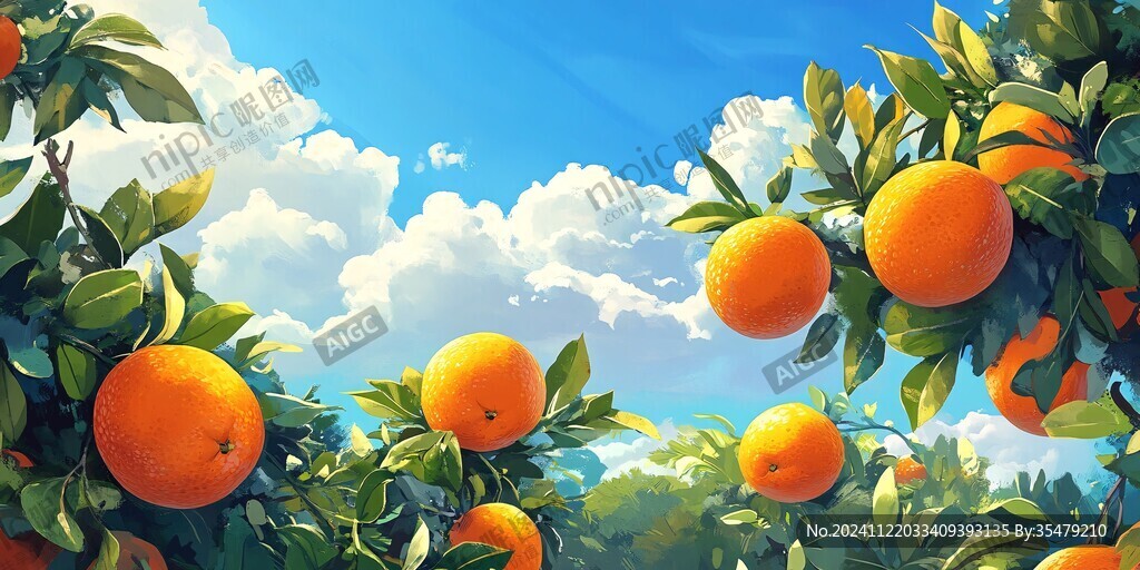 夏橙包裝插畫