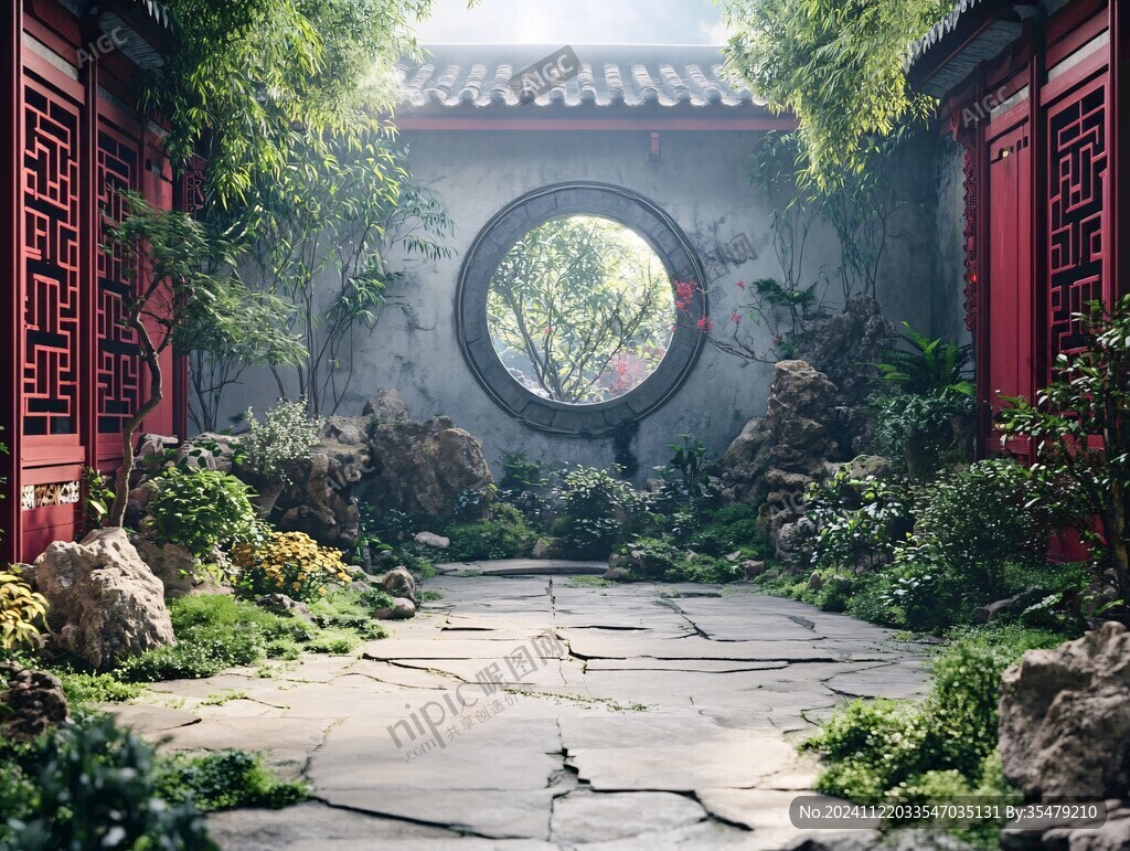 中式門場景