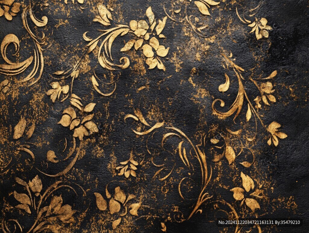 金色背景紋理布紋花布