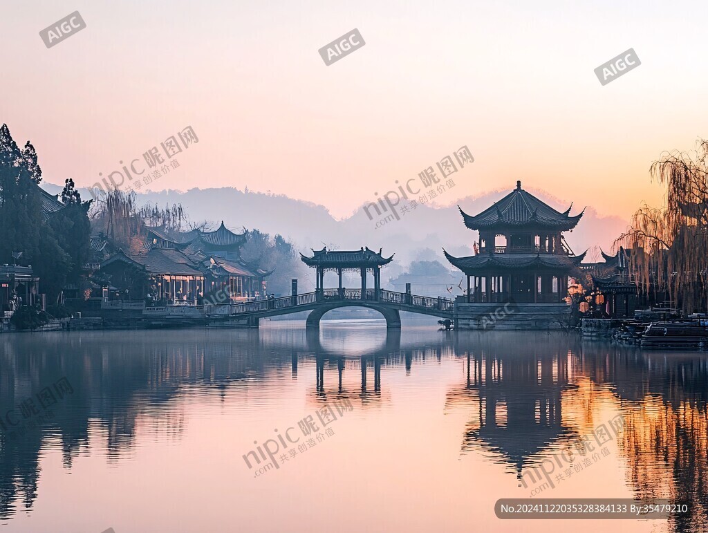 亭橋夕陽