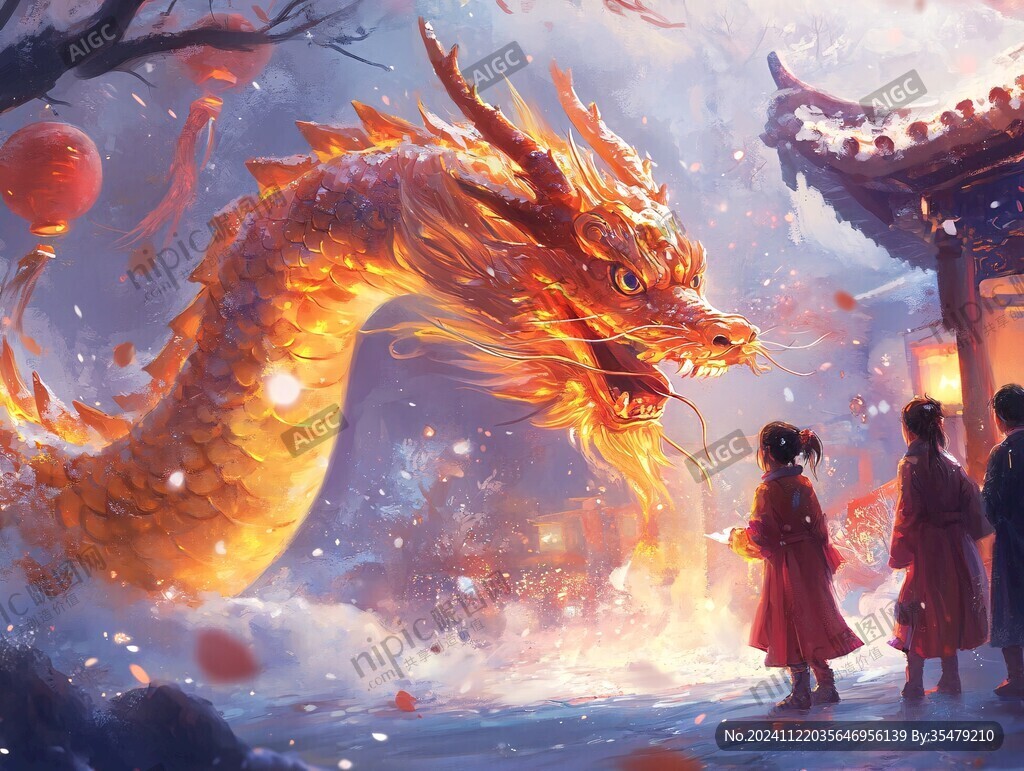 龍年橫版插畫