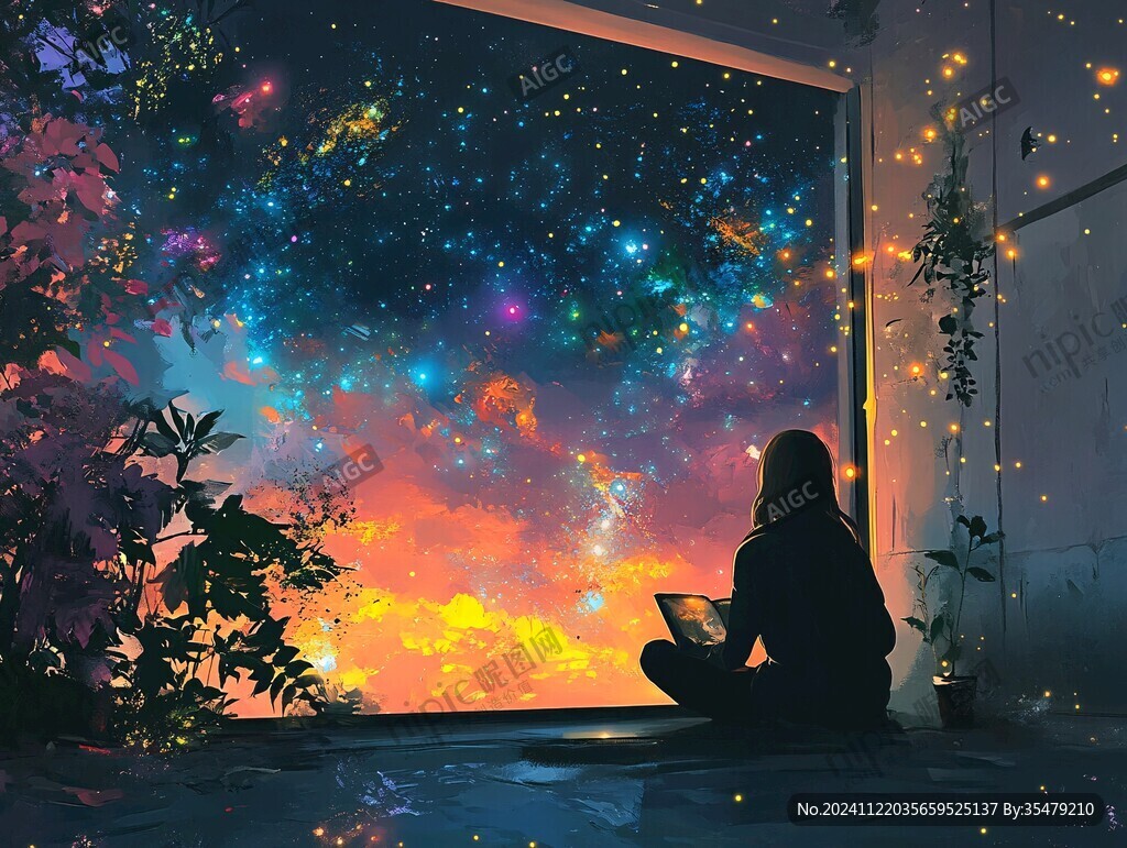 夢幻女孩插畫