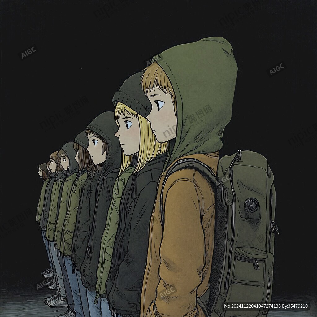 六人背影