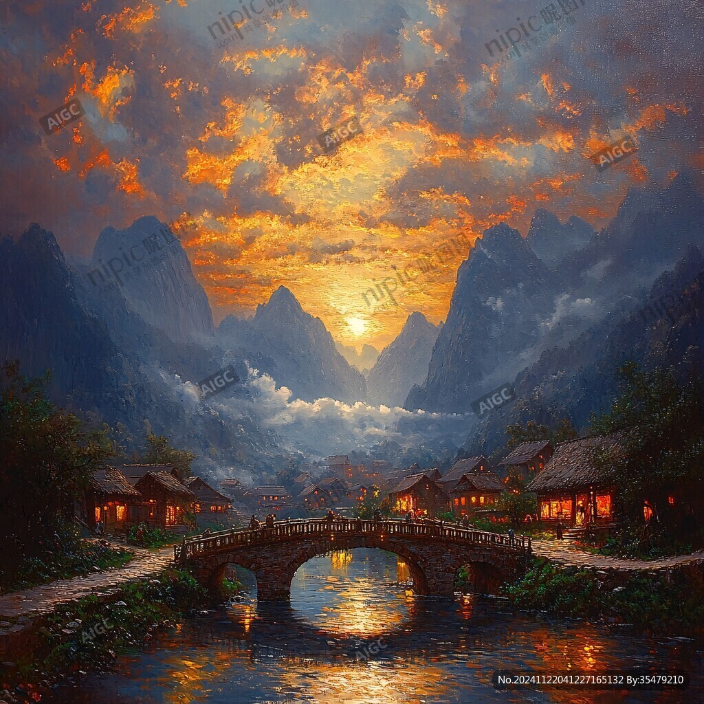 風(fēng)光人間仙境油畫