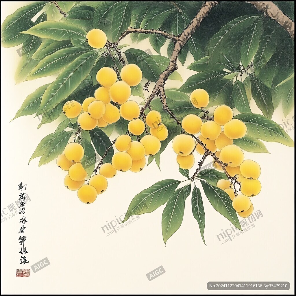 手繪枇杷海報