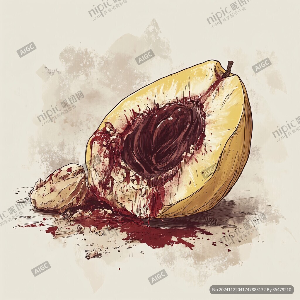 黃桃創意插畫設計