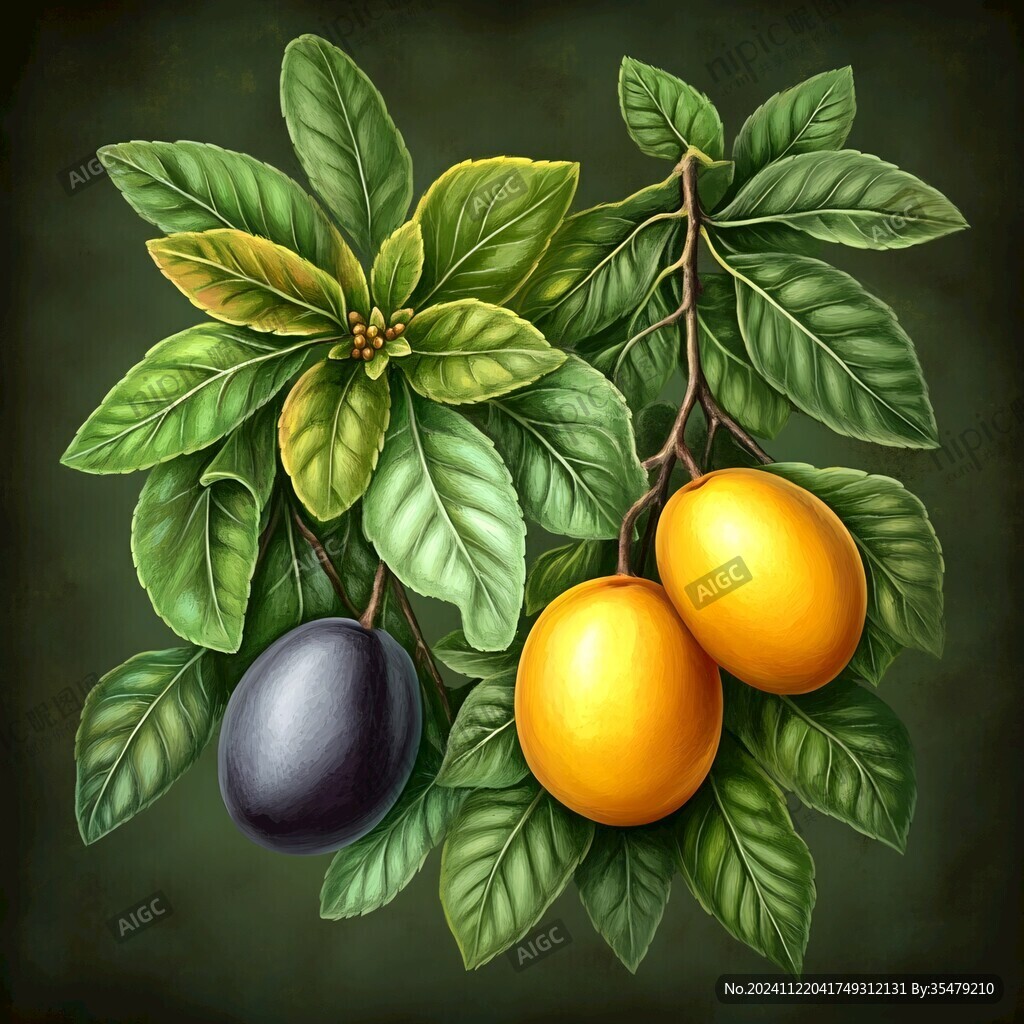 黃皮果插畫