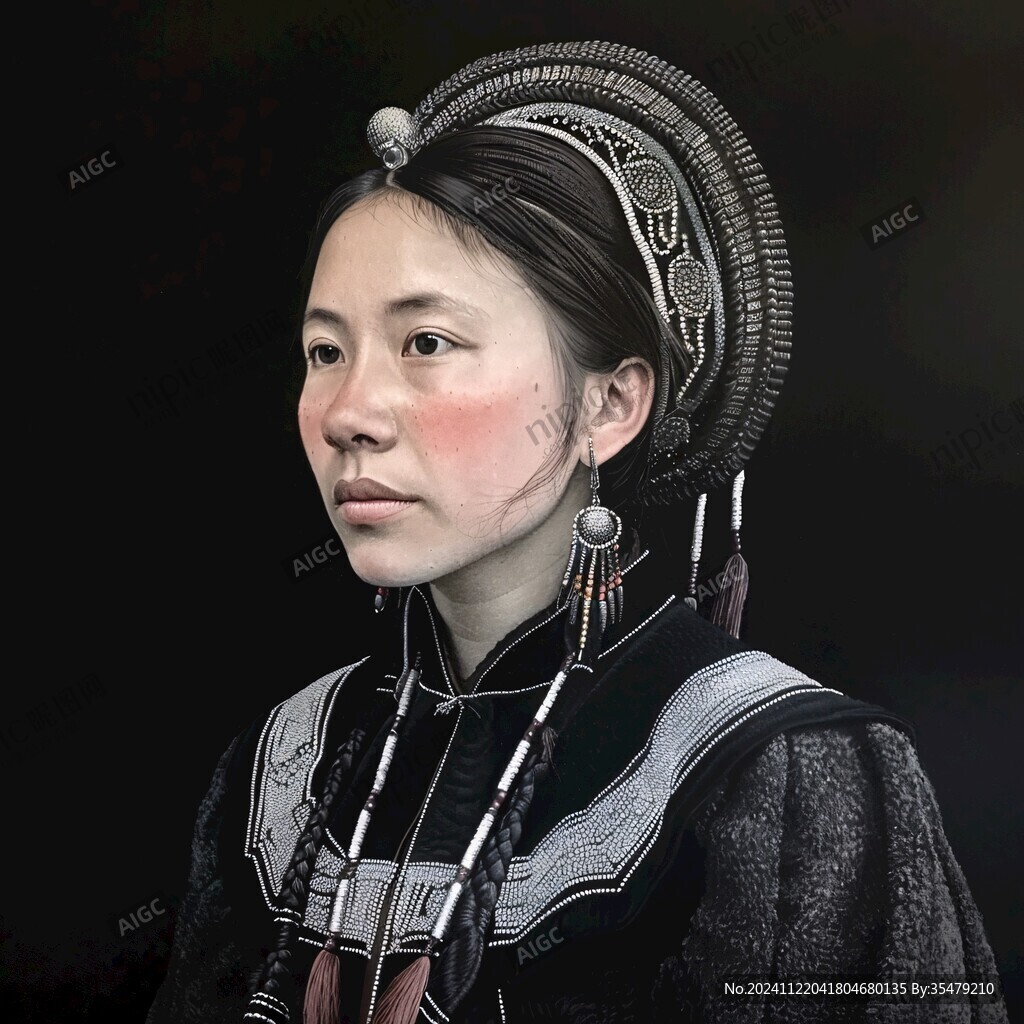 苗族婦女銀壓領(lǐng)