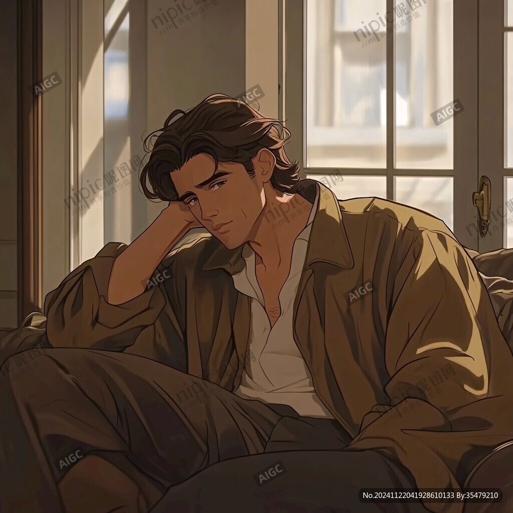 男生頭像插畫