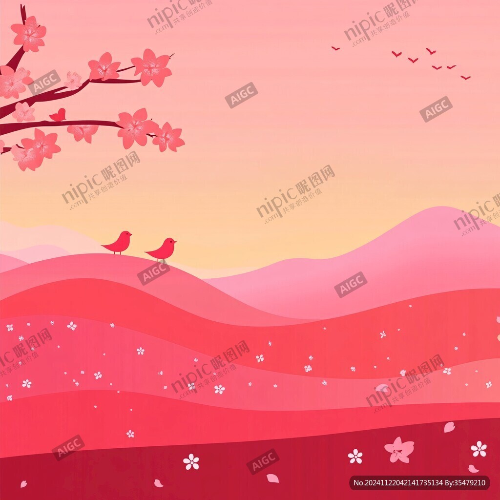 粉色系春天背景