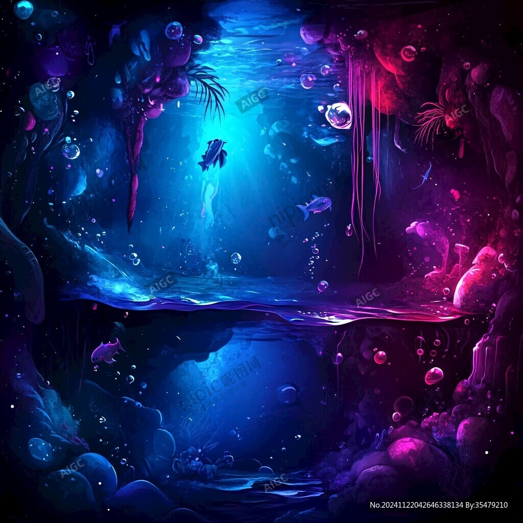 紋理海底世界夢幻藍色