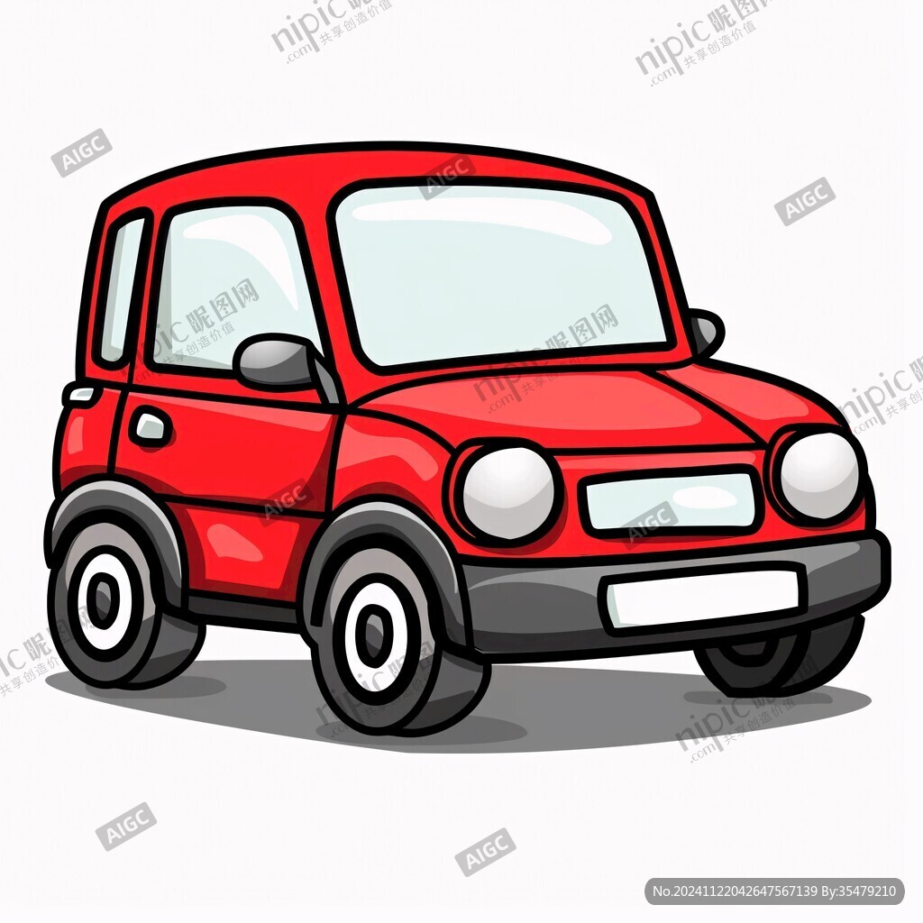 紅色卡通汽車