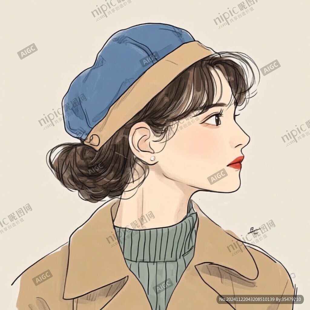 女孩插畫(huà)頭像