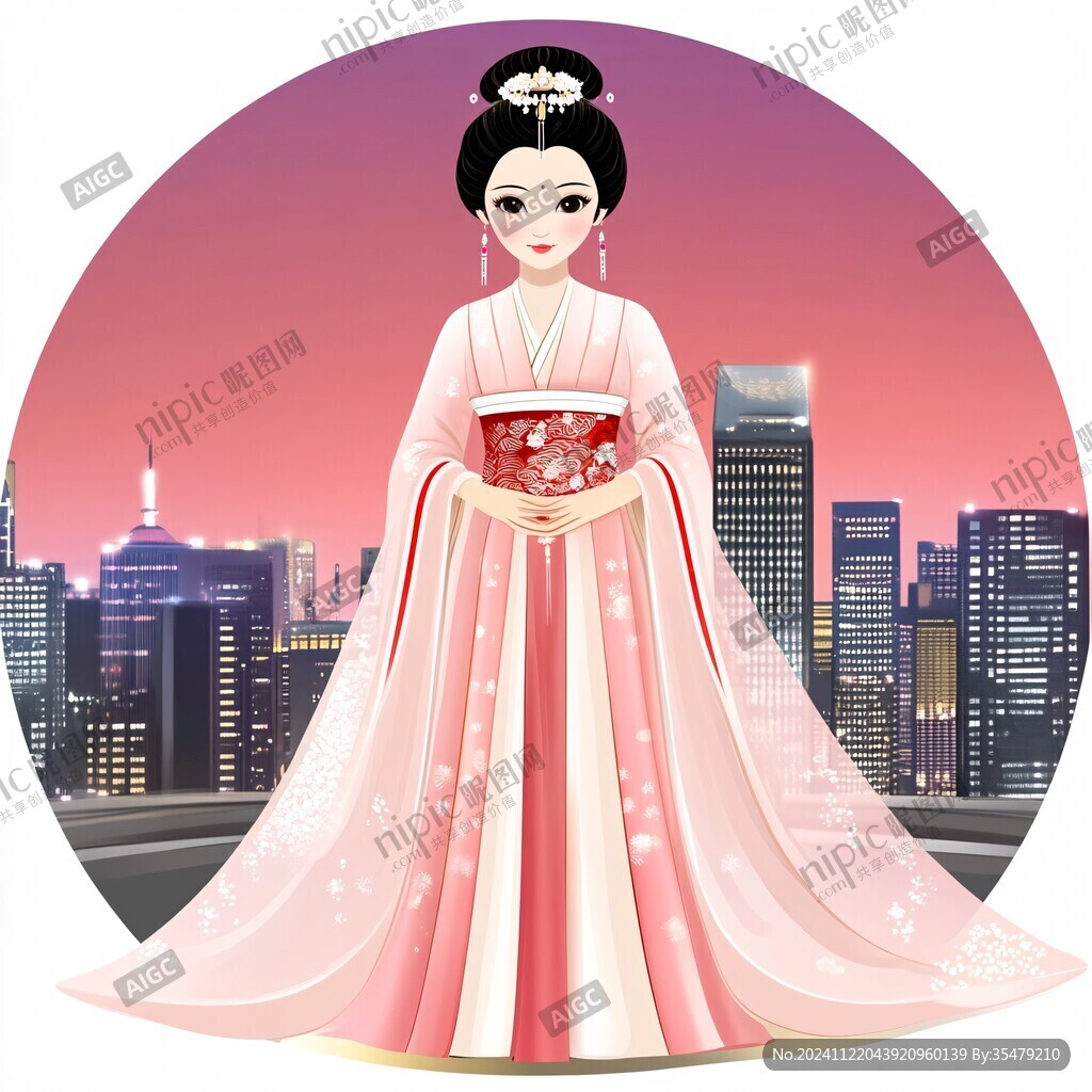卡通漢族美女