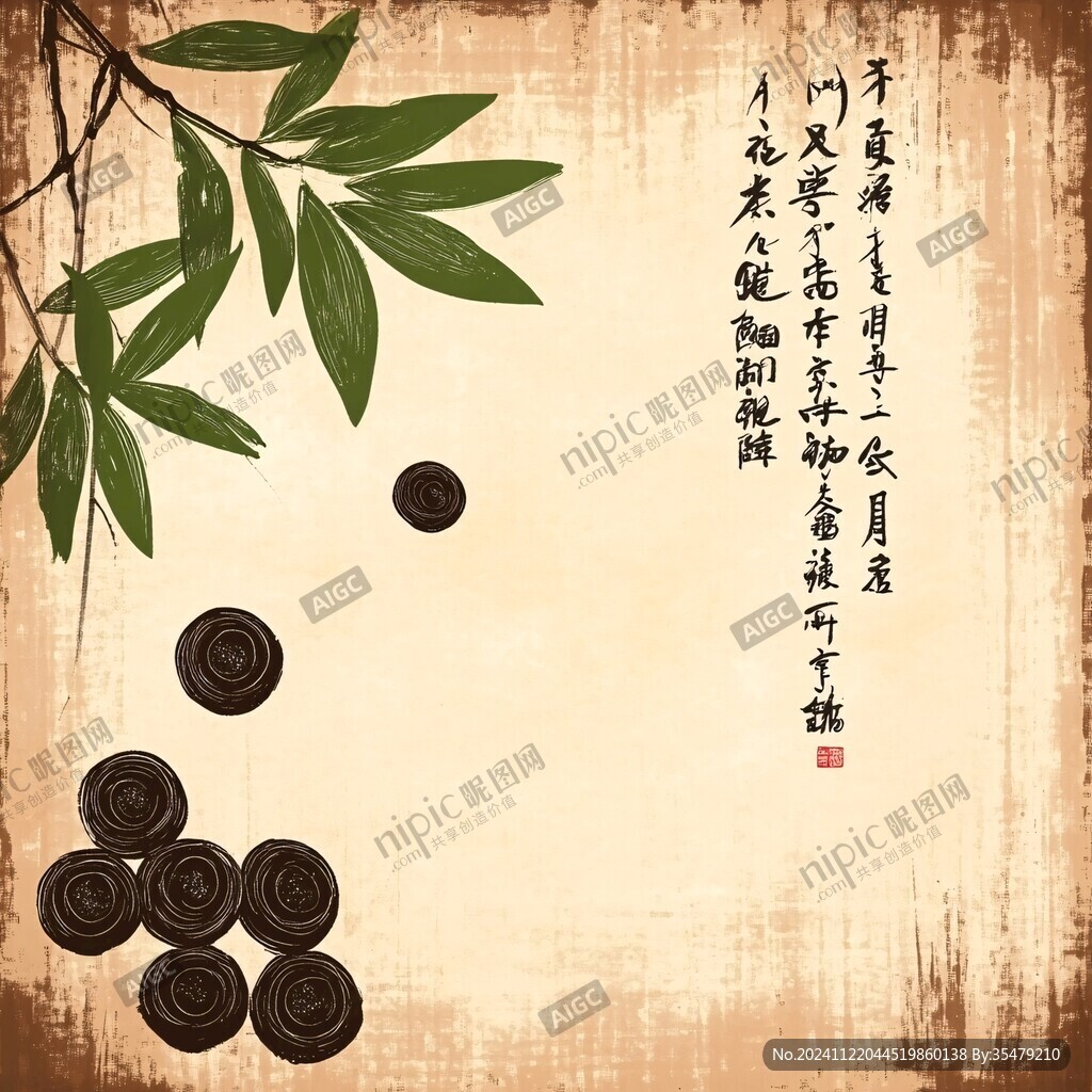 毛筆花好月圓