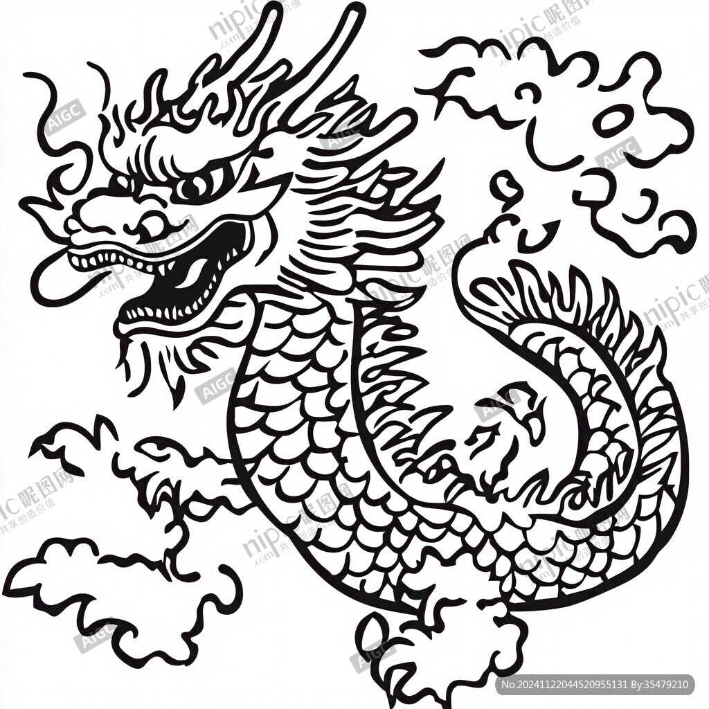 雙龍簡筆畫設計