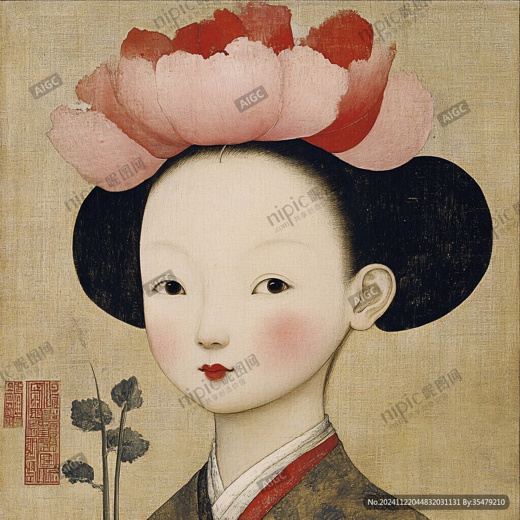 清朝美人插畫