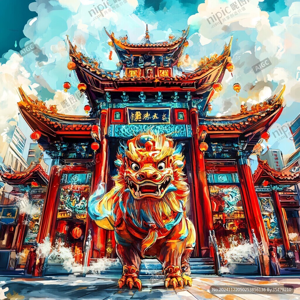 醒獅開業插畫