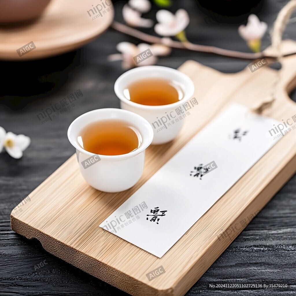 功中式傳統茶杯杯墊